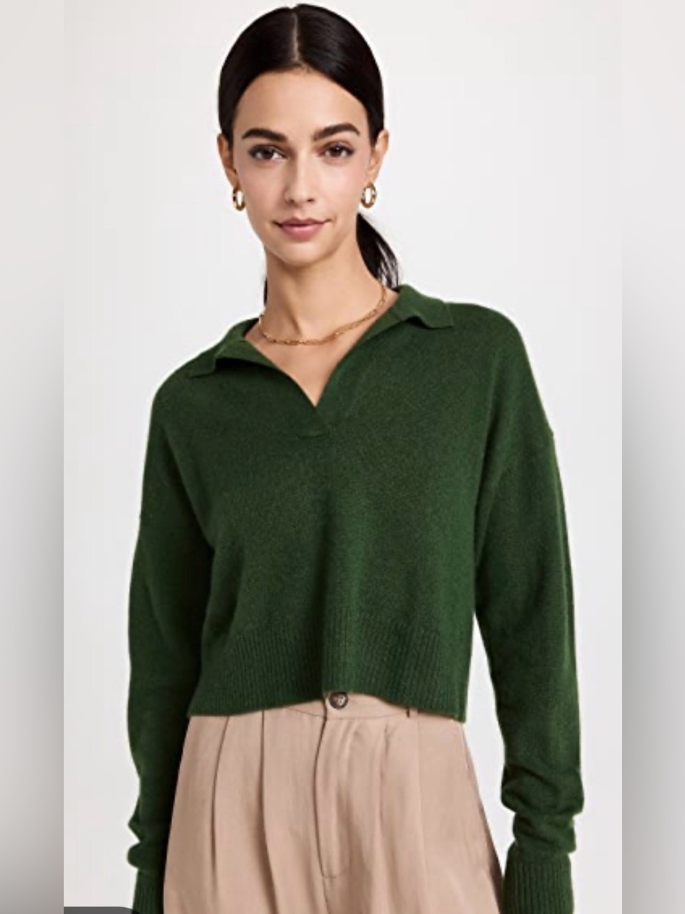 Reformation Cashmere Polo Sweater